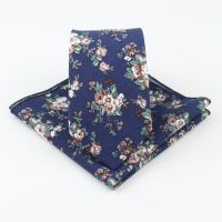 Rose Narrow Tie Handkerchief Set 100 Cotton Textile Ties Pocket Square Printing Floral Flower Paisley Necktie Skinny Tie