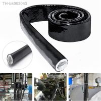 ∈ Silicone Resin Coated Glass Fiber Braided Fireproof Sleeve Fire Retardant Casing Pipe High Temperature Resistant Fiberglass Tube