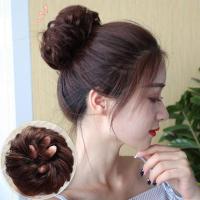 BEAUTYandLADIES สีน้ำตาลผู้หญิงวิกผมหยิกเชือกผมปลอมหยิก Chignon วิกผมปลอมยางยืดโฟมรองผมรูปโดนัทผมยุ่ง