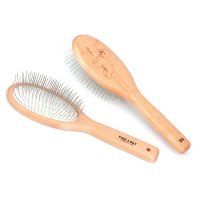 23 New Professional Wood Oval 25Mm Steel Pin Brush For Short Or Long Hair Dogs And Cats, Pet Grooming Tools For Large And Small Dogs