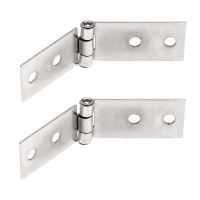 2Pcs Zinc Alloy Perak Kabinet Pintu Bagasi Engsel 4 Lubang Kayu Dekoratif Perhiasan Kotak Kayu Engsel dengan Sekrup 74x20Mm