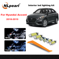 NLpearl 8Pcs Canbus รถอุปกรณ์เสริมไฟ LED หลอดไฟภายในสำหรับ Hyundai Accent 2018 2019รถป้ายทะเบียน Led โคมไฟไฟรถอุปกรณ์ตกแต่งรถยนต์