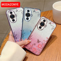 เคสสำหรับ Huawei Nova 11เคสมันเงาโทรศัพท์แบบนิ่มลายผีเสื้อดอกไม้สำหรับ Huawei Nova 11เคสเด็กผู้หญิง