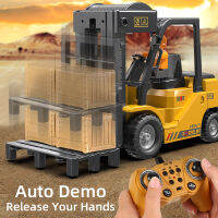 Hot Cou Choice 2.4Ghz Rc รถรีโมทคอนล Forklift Truck วิศวกรรมรถ Cranes Liftable สเปรย์จำลองเสียงของเล่นสำหรับเด็ก