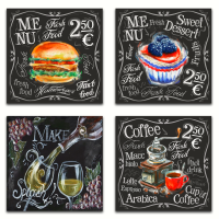 5D DIY Food Diamond Painting Hamburger Dessert Coffee Cross Stitch Kit Full Drill Diamond Embroidery Mosaic Home Wall Decor Gift
