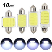 10Pcs C10W C5W LED COB Festoon 31mm 36mm 39mm 41mm 12V White bulbs for cars License plate Interior Reading Light 6500K 12SMD