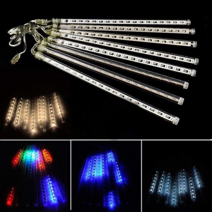 8-tubes-led-meteor-shower-rain-string-light-50cm-30cm-icicle-snowfall-raindrop-xmas-decoration-ac110-240v-power-adapter