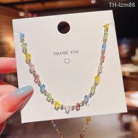 ? เครื่องประดับ Han edition of the new design feeling color crystal necklace female a string bracelet with two wear hand gift is contracted fashion accessories