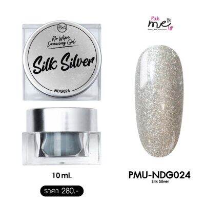 สีเจลสำหรับเพ้นท์เล็บ DG024 Silk Silver