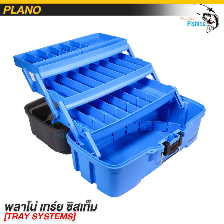 กล่องจัดเก็บอุปกรณ์ตกปลา-plano-three-tray-มี-2-แบบให้เลือก-สีส้ม-2-ชั้น-และ-สีฟ้า-3-ชั้น