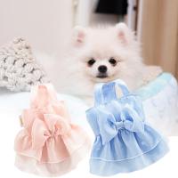 Cotton Pet Dress Breathable Pet Puppy Dog Bowknot Suspender Dress Pretty Pet Puppy Dog Bowknot Sling Dress Pet Supplies Dresses