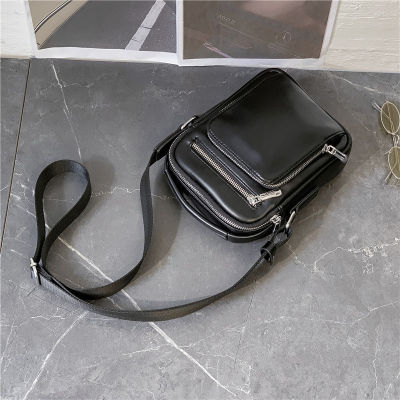 Xiao.p Mens High Quality Pu Leather Messenger Bag Crossbody Single Shoulder Bags Travel Bag Man Purse Small Sling Pack for Work