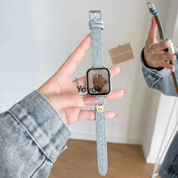 Retro Denim Canvas Strap For Apple Watch Band 45 44mm 40mm 49mm