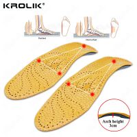 Leather Orthotic Insoles For Flat Feet Arch Support Orthopedic Shoes Sole Insoles For Feet Men Women Children O/X Leg Corrected Shoes Accessories