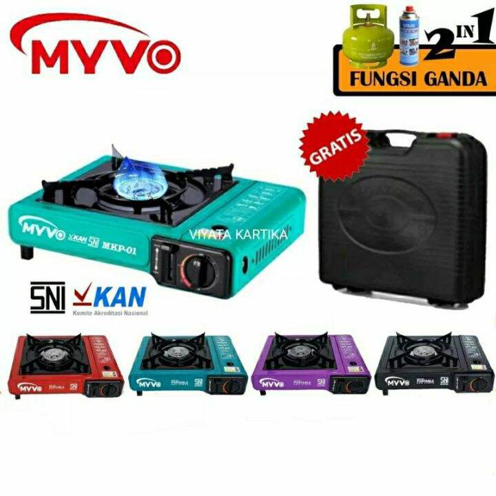 Kompor Gas Portable 2 In 1 Myvo Kaleng Dan Lpg Kompor Camping 1 Tungku