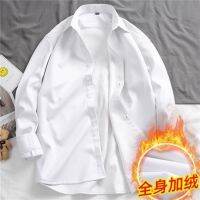 [COD] Mens Long-sleeved Warm Shirt Business Formal Student Leisure Korean