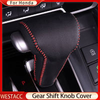 ของแท้หนังเกียร์รถเกียร์ HEAD SHIFT KNOB COVER กรณีเกียร์ SHIFT Collars สำหรับ Honda CRV CRV CR-V 2017 - 2021 อุปกรณ์เสริม-glsunjugdd