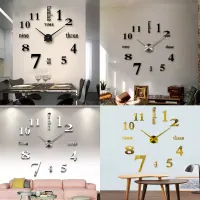 นาฬิกาติดผนัง 3D DIY กระจกแขวนตกแต่งภายในบ้านออฟฟิศ นาฬิกาสไตล์โมเดิร์น แบบเงียบสงบ นาฬิกาแขวนสร้างสรรค์ สร้างสรรค์ อุปกรณ์ตกแต่งบ้าน นาฬิกาบุคลิกภาพ นาฬิกาแขวน นาฬิกาแขวนเรียบง่าย