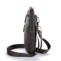 Fashion Mini Genuine Leather Phone Holder Belt Shoulder Bag Male Casual Travel Small Crossbody Waist Messenger Handbag