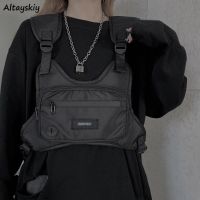 ✈▣♂ Vests Couples Sleeveless Short Jackets Multi-function Waistcoats Handsome Street Loose Outerwear