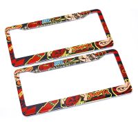 【YF】◇♗☢  Bome Graffiti Aluminum License Plate Frame Tag Cover Holder USA/CA 2pcs/pair