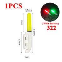 แท่งไฟตกปลาอิเล็กทรอนิกส์1/2ชิ้น LED พร้อมแบตเตอรี่กันน้ำสามารถลอกได้เวลากลางคืนอุปกรณ์ลอย322/425แบตเตอรี่