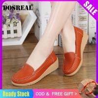 DOSREAL แบนรองเท้าหนังผู้หญิงรองเท้าบัลเล่ต์ SLIP สไตล์เกาหลีอินเทรนด์ Loafers ขายสุภาพสตรี Shoes【COD】