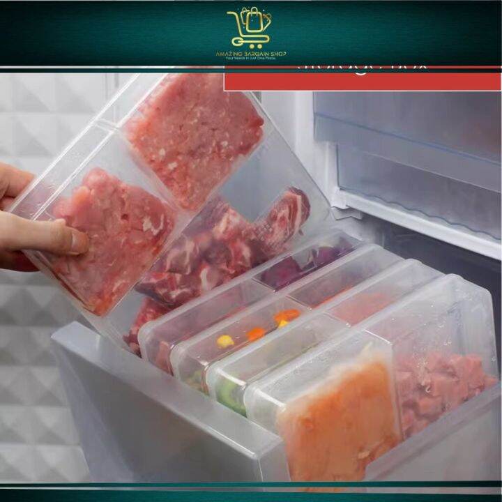 ABS 3 Compartment Freezer Meat Preparation Box Refrigerator Frozen Meat ...