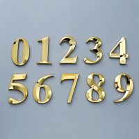 【LZ】❃  1PC 3D Gold Color Digits 0 to 9 Self Adhesive Door Sign Number Apartment Hotel Office Door Address Street Stickers Plate Label