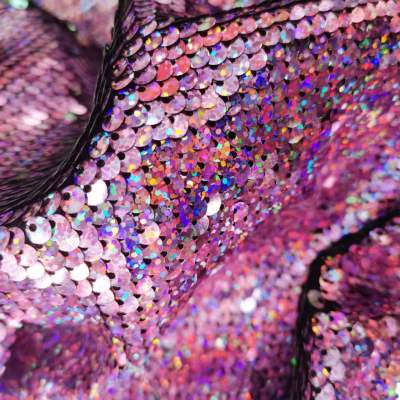 Turnover Sequin Fabric Glittering Magic Color For Performance Dress Dance Skirt Headdress Princess Skirt DIY Materials