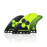 AQUBONA Surfboard Thruster Fins SetHoneycomb Fiberglass Performance S/M/L Size Compatible with Single/Twin Tab