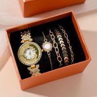 【July】 23 Korean fashion luxury diamond-encrusted quicksand ladies quartz watch ball running steel belt gift box set