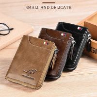 Kangaroo Wallet Mens RFID Blocking Wallet with Zipper Multi Credit Card Holder Purse Luxury Mens Wallets High Quality Purse