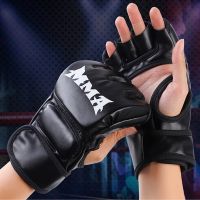 Adult Half-finger Professional Boxing Gloves Mma Muay Thai Ufc Sanda Thickened Men 39;s Training Breathable Gloves Fighting Gloves