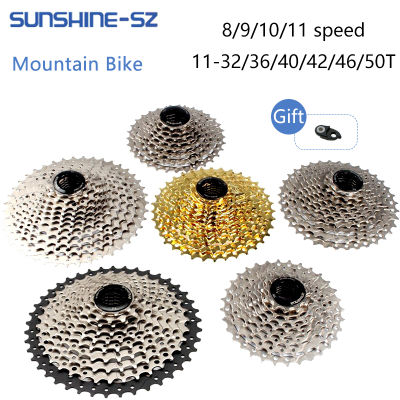 Sunshine Mtb Cassette 8 9 10 11Speed Freewheel Bike Star Sprocket Ratchet Bicycle Free Wheel 32T 36T 40T 42T 46T 50T for SHIMANO