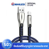 MAILESI สายข้อมูลหัวโลหะคงทน เหมาะสำหรับ Iphone, Android, Type-c, Huawei, Vivo, Samsung, oppo, xiaomi ，meizu มีไฟแจ้งสถานะป้องกันมือถือเสีย