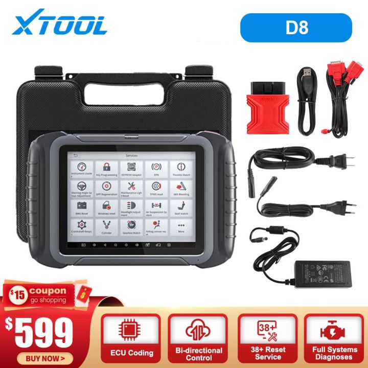 2023 Xtool D8 OBD2 Diagnostic Tools ECU Coding Active Test Auto Vin Key