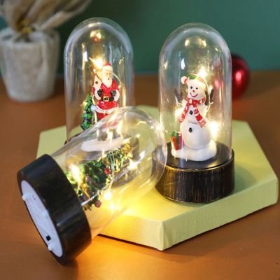 SAMEPLE พลาสติกทำจากพลาสติก ไฟ LED คริสต์มาส ใช้พลังงานแบตเตอรี่ มี3สี โคมไฟมนุษย์หิมะกลางคืน แบบพกพาได้ ซานตาคลอส ตกแต่งคริสต์มาส บ้านในบ้าน
