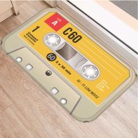 Cassette Tape Mats Anti Slip Floor Carpet Tape Pattern Print Doormat for Bathroom Kitchen Entrance Rugs Home Decoration