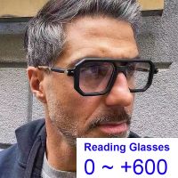 {Paopao glasses} วินเทจแว่นอ่านหนังสือสำหรับผู้ชายเสื้อผ้าแบรนด์สะพานคู่สแควร์แว่นตาล้างคอมพิวเตอร์แว่นตาสายตายาวสามี2