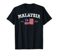 Vintage มาเลเซีย Independence Day Flag Est 1957 ของที่ระลึกเสื้อยืดของขวัญ Hip Hop ผู้ชายผู้หญิง UNISEX T เสื้อขนาด S-6XL