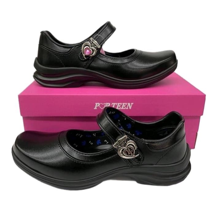 popteen-รองเท้านักเรียนสีดำผุ้หญิง-รองเท้านักเรียนเด็กผู้หญิง-รองเท้าคัชชูเด็กผู้หญิง-รุ่น-pt88