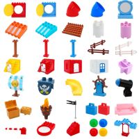 【CW】 Diy Big Size Building Blocks Pirate Figure Furniture House Assemble Accessories Compatible With Bricks Toys For Children Kids