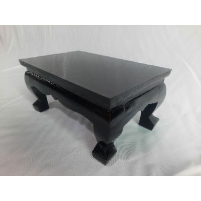 โต๊ะไม้ขาสิงห์สำหรับวางพระพุทธรูป สีดำเคลือบเงา ขนาด 10 x 6 x 3.5 นิ้ว