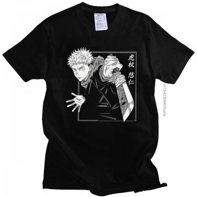 Jujutsu Kaisen Yuji Itadori เสื้อยืดผู้ชายผ้าฝ้ายพักผ่อน