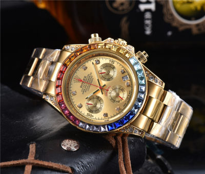 【 New Arrivals】Original Rolx Men S Watch Masonry Bezel Men S Watch Fashion Men S Wrist Watch High Quality Watch Gold