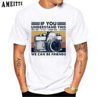 Camera T-Shirt | Tees - Retro Funny T-Shirt Men Short Sleeve White Tees Cotton - Aliexpress