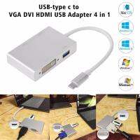 USB Type-C to HDMI DVI VGA USB3.0 4in1 Multiport Adapter For Mackbook Pro 4K HD