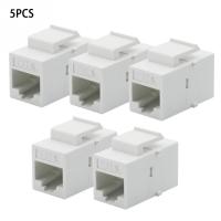 5PCs Per Set CAT6 RJ45 Jack Female Coupler Insert Snap-in Connector Socket Adapter Port For Wall Plate Outlet Panel White