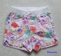 CHEROKEE : กางเกงขาสั้น เอวยางยืด ลายดอกไม้ สีขาว Size : 12m / 18m